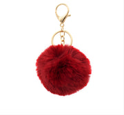 Cute Faux Fur Fluffy Fuzzy Pom Pom Keychain